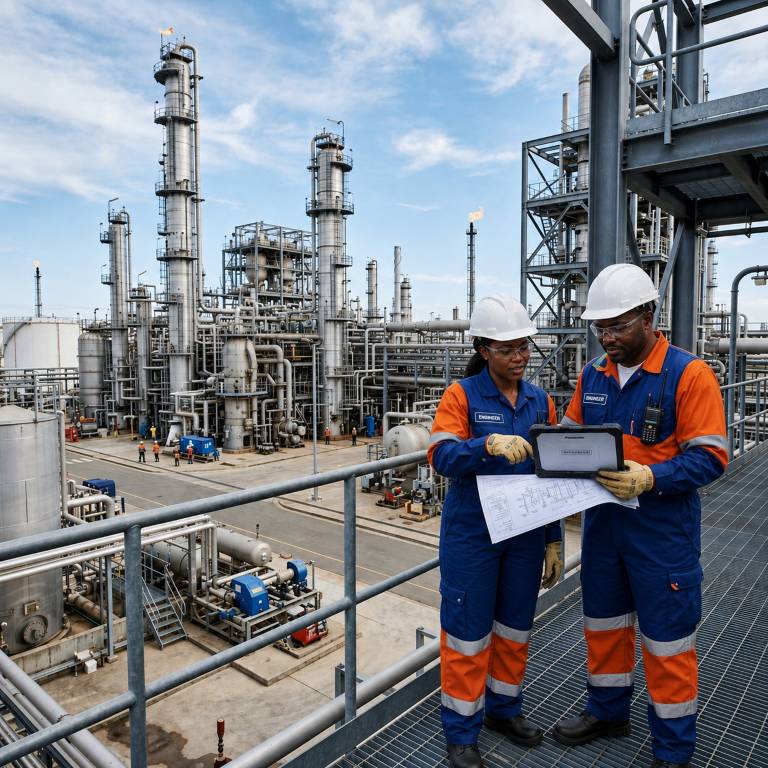 Engineers at refinery